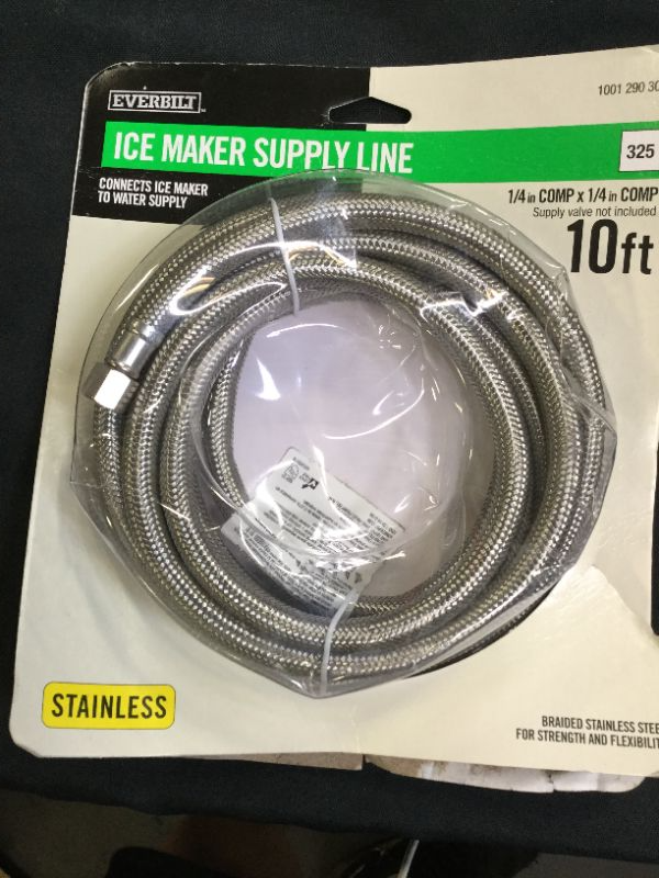 Photo 2 of 1/4 in. COMP x 1/4 in. COMP x 60 in. Stainless Steel Ice Maker Connector
