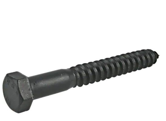 Photo 1 of 25 PCS Deck Bolts 5/16 in. x 4 in. Black Exterior Hex Lag Screws 