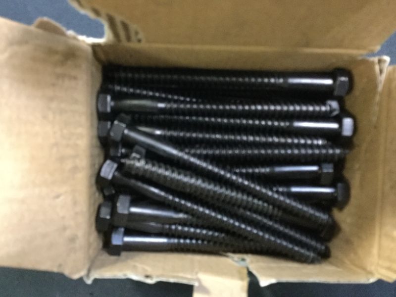 Photo 2 of 25 PCS Deck Bolts 5/16 in. x 4 in. Black Exterior Hex Lag Screws 