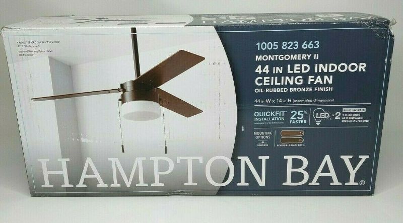 Photo 1 of --INCOMPLETE--Hampton Bay Montgomery II 44 in Oil Rubbed Bronze Indoor Ceiling Fan w/Light NOB-NO BLADES
