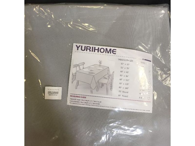 Photo 2 of YURIHOME Vinyl Tablecloth Grey Drop Table Cloths for Rectangle Tables 52 x 70 Farmhouse Outdoor Picnic Desk Table Cover Protector Pads for Dining Room Party Waterproof Table Cloth