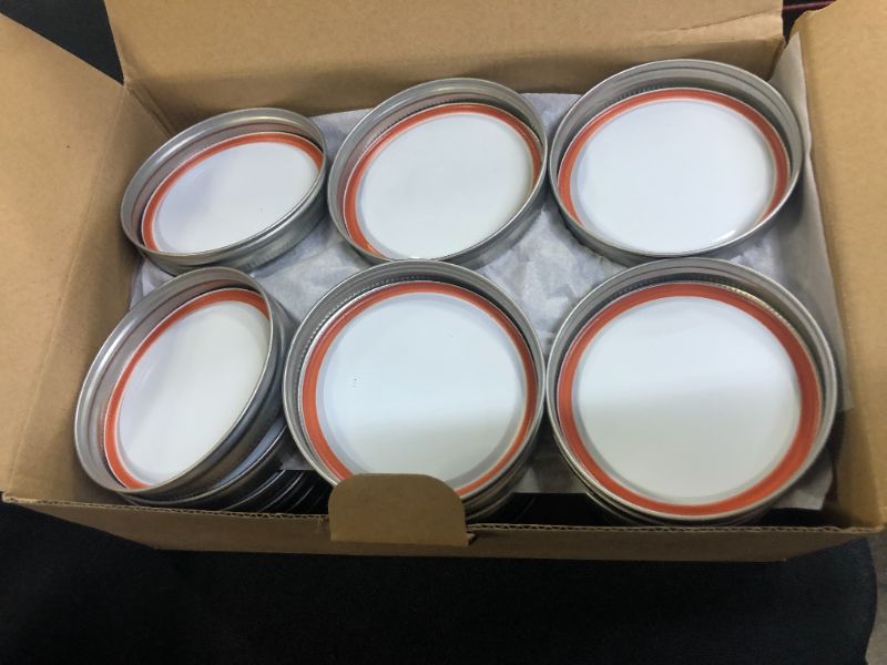 Photo 2 of 36 Pack Wide Mouth Canning Lids and Rings - SGAOFIEE Mason Jar Lids & Rings/Bands Set for Wide Mouth Canning, Split-Type & Leak Proof Lids with Silicone Seals for Ball, Kerr Jars (86 mm, Sliver)
