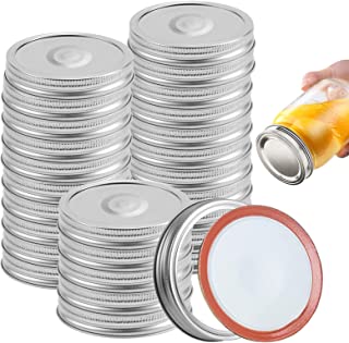 Photo 1 of 36 Pack Wide Mouth Canning Lids and Rings - SGAOFIEE Mason Jar Lids & Rings/Bands Set for Wide Mouth Canning, Split-Type & Leak Proof Lids with Silicone Seals for Ball, Kerr Jars (86 mm, Sliver)
