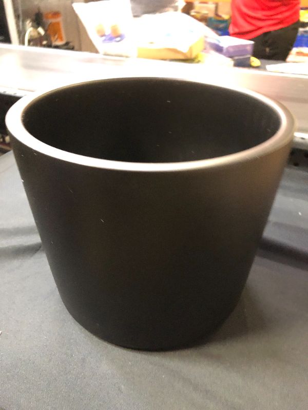 Photo 4 of Buyaround Plant Pots, Ceramic 12 Inch Planters Indoor, Modern Black Flower Pots with Drainage Hole, Decorative Home Office
