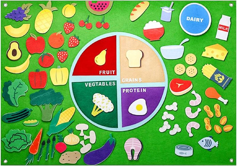 Photo 1 of zhezuo Kids Flannel Felt-Board Stories for Toddlers, Preschool Large Fruits and Vegetables Felt Storyboard, Wall Hang Classroom Activity Kits
