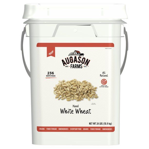 Photo 1 of Augason Farms Hard White Wheat Emergency Food Storage 24 Gallon Pail
Best By: Feb 08, 2051