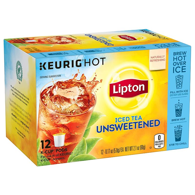 Photo 1 of 12x Lipton Iced Black Tea, Unsweetened K Cups Pods, 12 ct
Best By: Jan 26, 2022