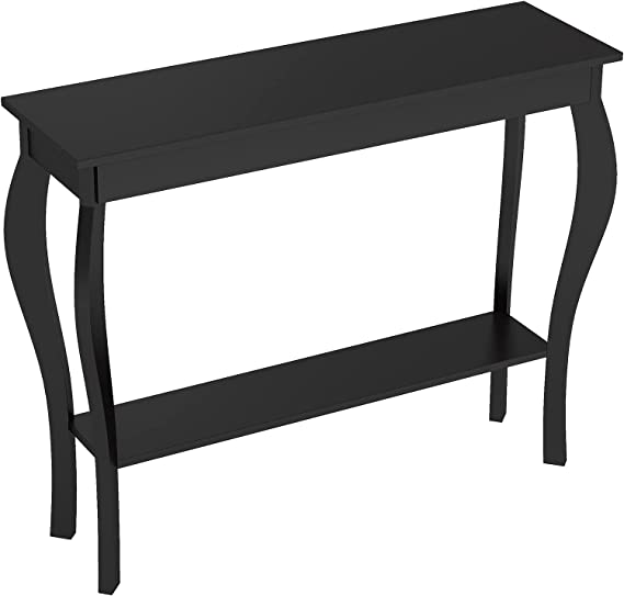 Photo 1 of ChooChoo Oxford Console Table with 2 Drawers, Sofa Table Narrow for Entryway, Black
