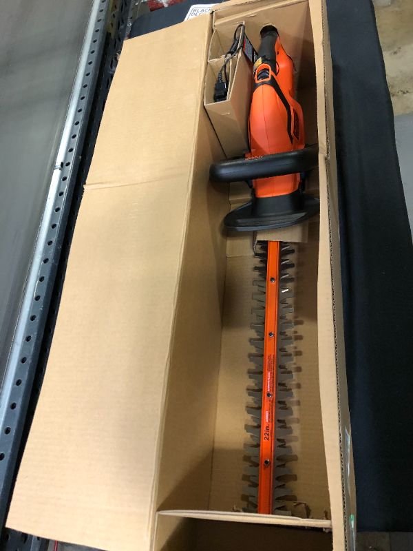 Photo 1 of BLACK+DECKER 20V MAX Cordless Hedge Trimmer, 22-Inch (LHT2220)
