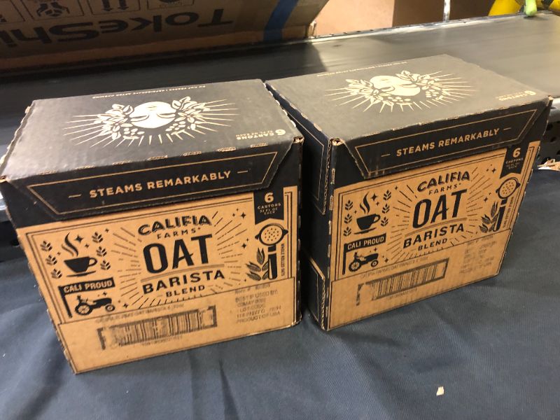 Photo 2 of 2x Califia Farms - Oat Milk, Unsweetened Barista Blend| Shelf Stable | Non Dairy Milk | Creamer | Vegan | Plant Based | Gluten-Free | Non-GMO, 32 Fl Oz (Pack of 6)
Best By: May 02, 2022