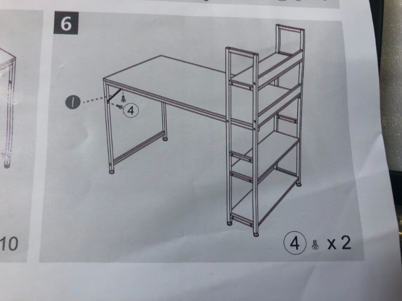 Photo 6 of Cubicubi Computer Desk 47 inch with Storage Shelves Study Writing Table for Home Office,Modern Simple Style,White
