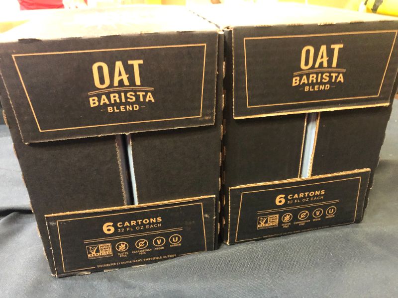 Photo 3 of 2x Califia Farms - Oat Milk, Unsweetened Barista Blend| Shelf Stable | Non Dairy Milk | Creamer | Vegan | Plant Based | Gluten-Free | Non-GMO, 32 Fl Oz (Pack of 6)
Best By: April 29 & May 02, 2022