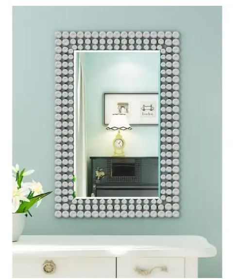 Photo 1 of 35 in. x 24 in. Rectangle Modern Decoration Wall Mirror
