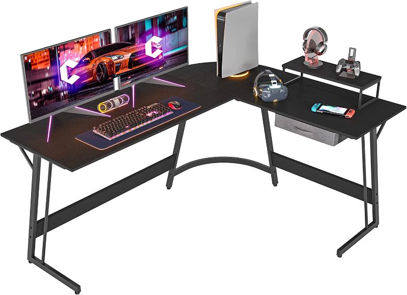 Photo 1 of CubiCubi Modern L-Shaped Desk Computer Corner Desk, 59.1" Home Office Writing Study Workstation with Small Table, Space Saving, Easy to Assemble
