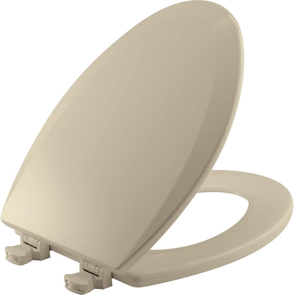 Photo 1 of CHURCH 585EC 006 Toilet Seat with Easy Clean & Change Hinge, ELONGATED, Durable Enameled Wood, Bone
