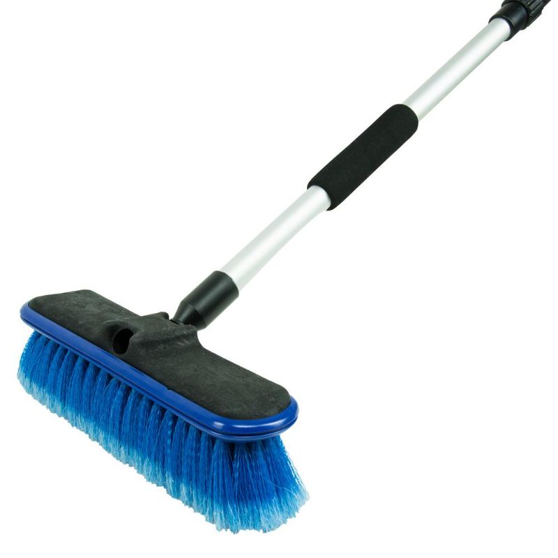 Photo 1 of Detailer's Choice 10 in. Flow-Thru Wash Brush, Silver/Blue
