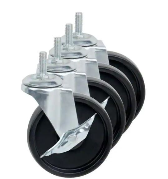 Photo 1 of 4" Caster Roller Wheels for HCD Shelving Unit, Set of Four
