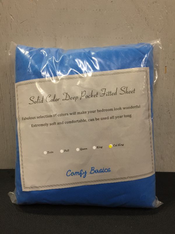Photo 1 of Comfy Basics Prime Deep Pocket Fitted Sheet - Brushed Velvety Microfiber - Breathable, Extra Soft and Comfortable - Winkle, Fade, Stain Resistant (Blue, California King)
