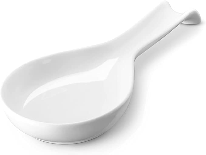 Photo 1 of DOWAN 9.5" Ceramic Spoon Rest, White Spoon Rest for Stove Top, Spoon Holder for Stove Top, Kitchen Spoon Holder for Countertop, Set of 2
