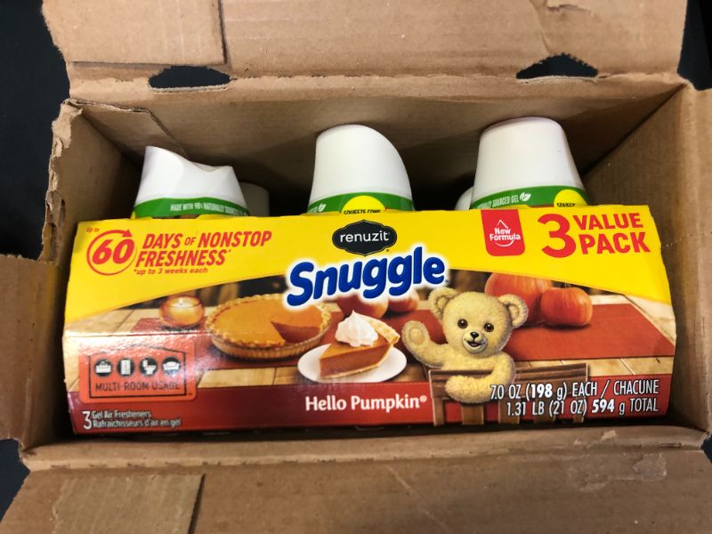 Photo 1 of 3 pk RENUZIT SNUGGLE HELLO PUMPKIN - SOLID GEL AIR FRESHENER 7 oz (4 PACK)
