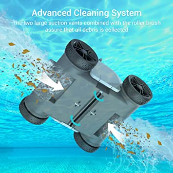 Photo 2 of AIPER Cordless Robotic Pool Cleaner, Pool Vacuum with Upgraded Dual-Drive Motors, Auto-Dock Technology, Up to 90 Mins Cleaning for Above/In-ground Pools with Flat Floor Up to 861 Sq Ft-2022 Upgraded
