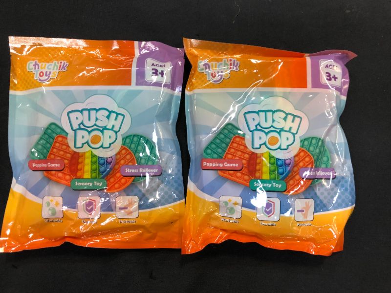 Photo 2 of Chuchik Push Pop Bubble Fidget Sensory Toy with Improved Clicking Sound–Fidget Poppers, Bubble Popping Sensory Toy – Premium BPA Free Silicone Poppet Fidget Toy Rainbow Unicorn & Dinosaur 2 Pack (2 PACK)
