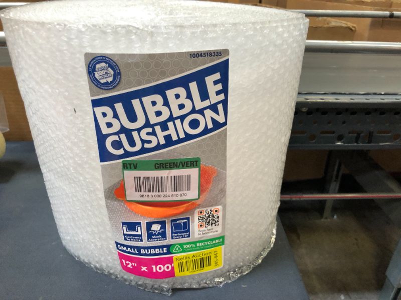 Photo 2 of 3/16 in. x 12 in. x 100 ft. Clear Perforated Bubble Cushion Wrap
