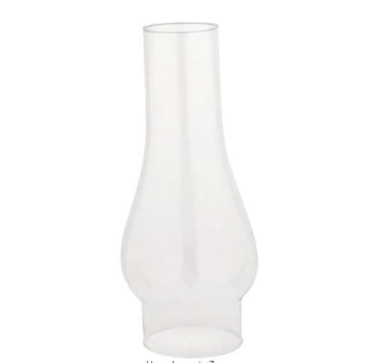 Photo 1 of 10 in. Handblown Clear Chimney with 2-5/8 in. Fitter and 3-5/8 in. Bulge 2 PACK 
