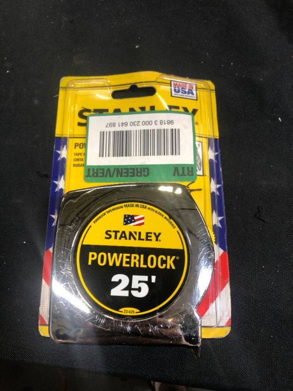 Photo 1 of 25' Stanley PowerLock Tape Measure, Chrome
