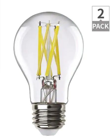 Photo 1 of 100-Watt Equivalent A19 ENERGY STAR and CEC Dimmable LED Light Bulb in Daylight (2-Pack)
