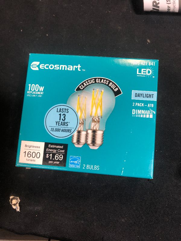 Photo 3 of 100-Watt Equivalent A19 ENERGY STAR and CEC Dimmable LED Light Bulb in Daylight (2-Pack)
