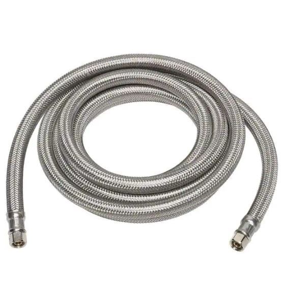 Photo 1 of 1/4 in. COMP x 1/4 in. COMP x 120 in. Stainless Steel Ice Maker Connector
