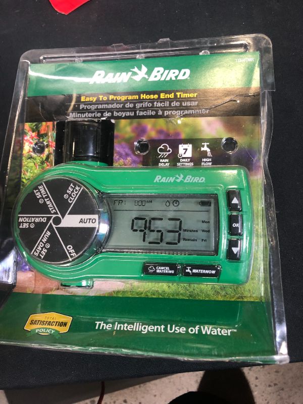 Photo 1 of Rainbird 1ZEHTMR Garden Hose Watering Timer, 3 V, 1 -Zone, 1 -Program, 6 Hr Cycle, Lcd Display, Wall Mounting
