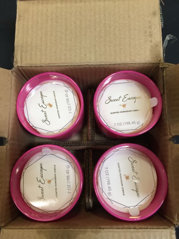 Photo 4 of "M" opalhouse PINK SCENTED CANDLE 4 PACK 