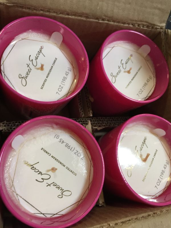 Photo 3 of "M" opalhouse PINK SCENTED CANDLE 4 PACK 