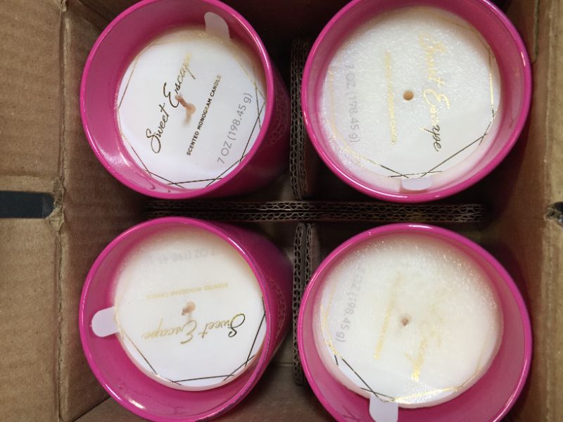 Photo 3 of "M" opalhouse PINK SCENTED CANDLE 4 PACK 