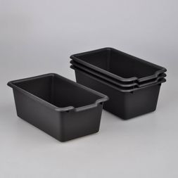 Photo 1 of 4ct Plastic Storage Bin Black -