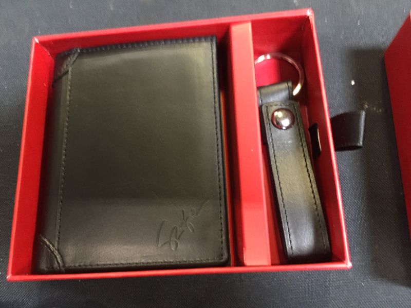 Photo 2 of Genuine Leather Bifold Wallets for Men and Women RFID Safe Secure Black or Red Gift Box with Matching Keyring the Original Szofie Wallet
