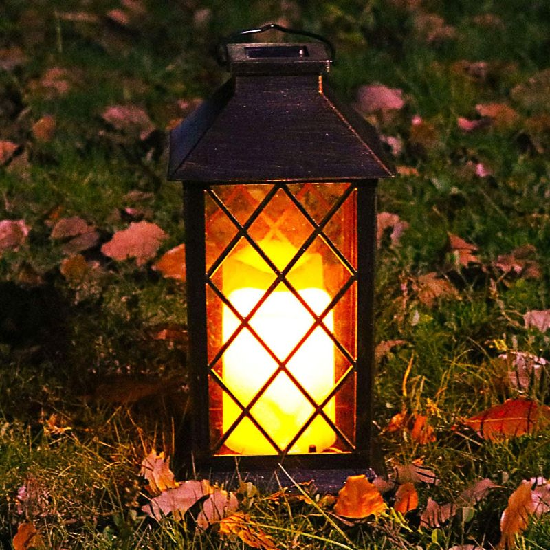 Photo 1 of Solar Lanterns Outdoor Hanging Lights,Waterproof LED Flickering Flameless Candle Vintage Solar Lights Outdoor for Garden Patio Pathway Walkway Yard Decoration
