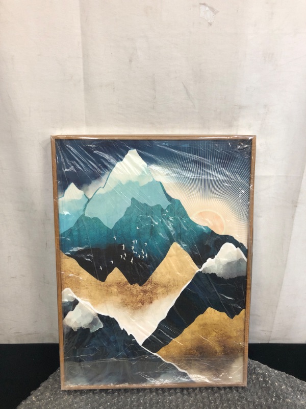 Photo 1 of ZZUYI FRAMED CANVAS 12"X 16" SUN AND MOUNTAINS 