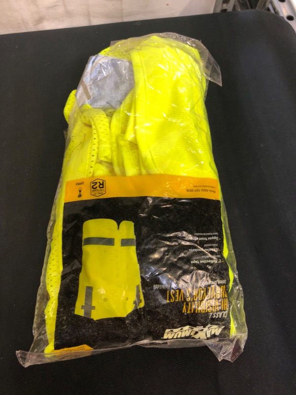 Photo 2 of MAXIMUM SAFETY Hi-Vis Surveyors Vest, Yellow
 ONE SIZE 