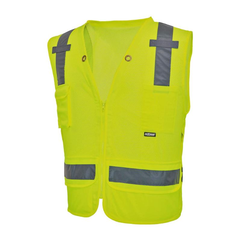 Photo 1 of MAXIMUM SAFETY Hi-Vis Surveyors Vest, Yellow
 ONE SIZE 