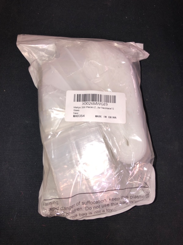 Photo 2 of 200 Pieces Zipper Reclosable Plastic Bags with Hanging Hole for Necklace?2 Sizes
