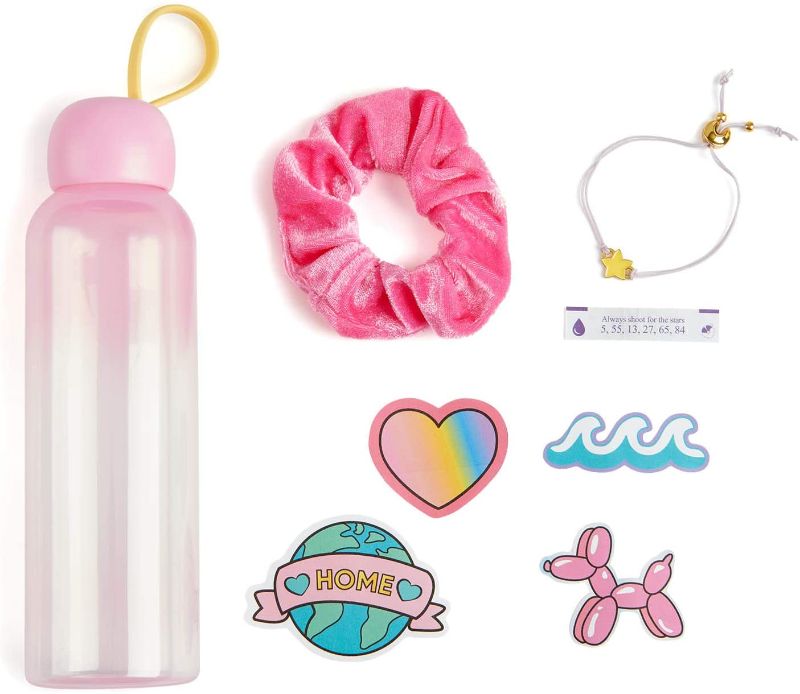 Photo 2 of WowWee Lucky Fortune Magic Series - Reusable Water Bottle, Stickers, Lucky Bracelet, & Scrunchy - Lucky H2O Water Bottle for Teens
