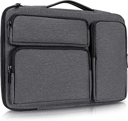 Photo 1 of Laptop Messenger Bag, 15-15.6 inch Laptop Briefcase Sleeve with 3 Front Zipper Pockets Capacity for 15-15.6'' Macbook Dell HP Acer Chromebook- Grey
