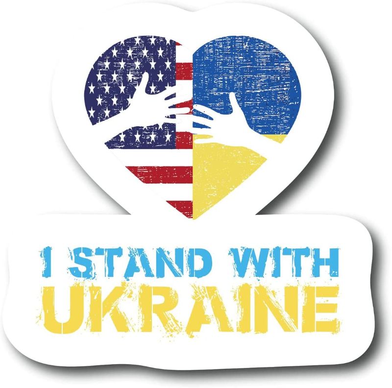 Photo 1 of 10PCS I Stand with Ukraine Sticker,Ukraine Sticker, Ukraine Flag Sticker,Support Ukraine Sticker (StickerB)
 12 COUNT 