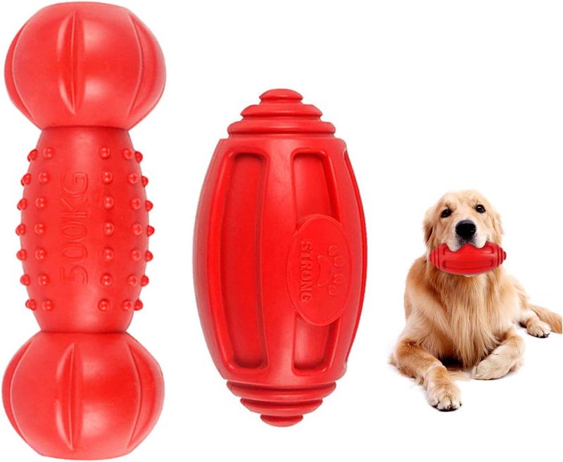 Photo 1 of 2 Pcs Dog Toys for Aggressive Chewers Large Breed, Natural Rubber Interactive Dog Toys, Durable Tough Dog Chew Toys for Medium Large Dogs (Style B)
