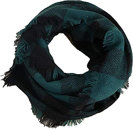 Photo 1 of Wander Agio Womens Winter Head Hair Wraps Infinity Circle Scarves Warm Plaid Scarf
