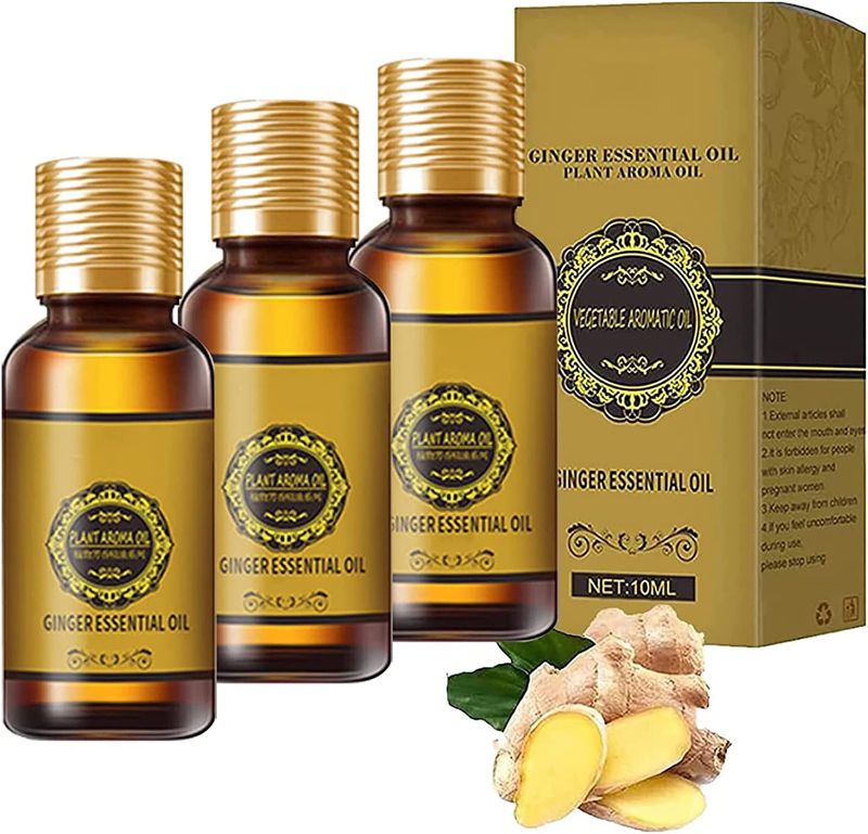 Photo 1 of [Updated Version]3PCS Ginger Essential Oil, Ginger Oil Belly Drainage Ginger Oil Lymphatic Drainage Ginger Oil
