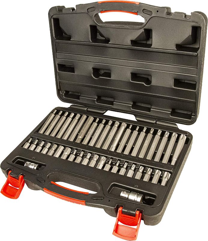 Photo 1 of ?42 Pieces?Interchangeable Bit Socket Set (Torx Star/ Hex / Spline Bit) 3/8" & 1/2"Sq Drive, 10mm Hex Shank, High Grade S2 Alloy Steel, ?Superior Quality?By MUSTANG PREMIUM tools, MADE IN TAIWAN
